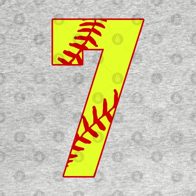 Fastpitch Softball Number 7 #7 Softball Shirt Jersey Uniform Favorite Player Biggest Fan by TeeCreations